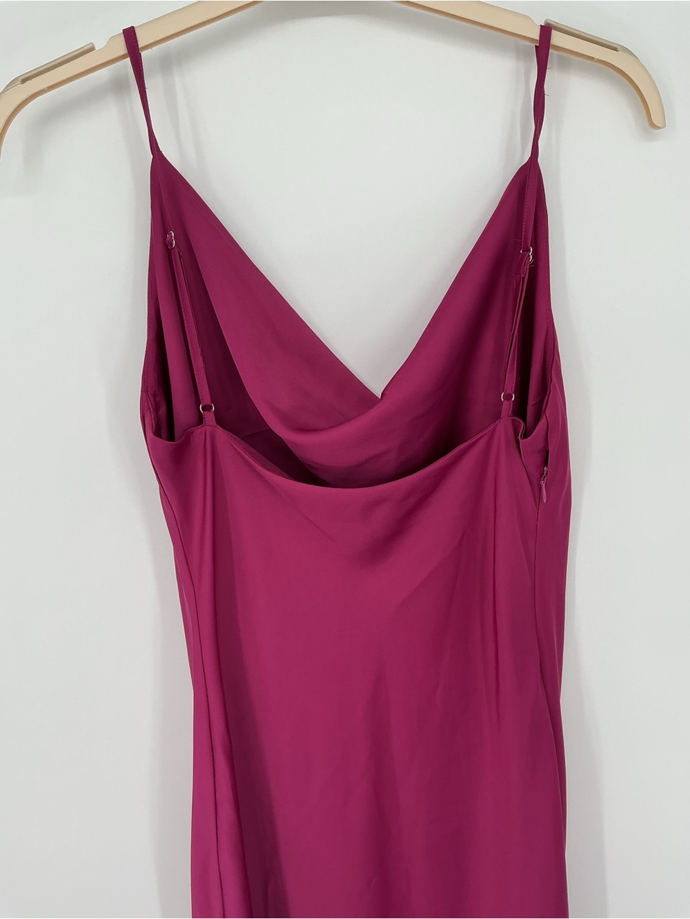Fuchsia Slip Front Drape Dress Small View 3